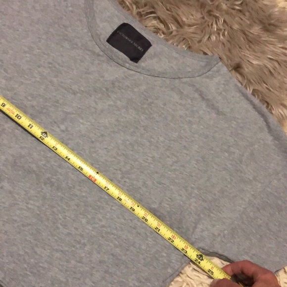 Victoria’s Secret Crop Lounge Top-Sz M/Oversized Fit-Gray-Cotton Blend-EUC - Picture 13 of 16